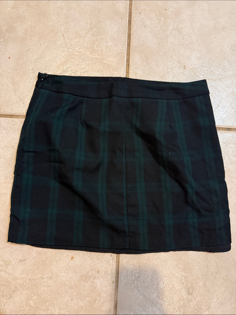 GAP Black and Dark Green Plaid Mini Skirt